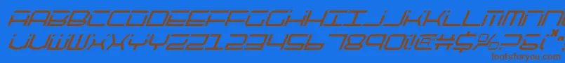 Qtech2ci Font – Brown Fonts on Blue Background