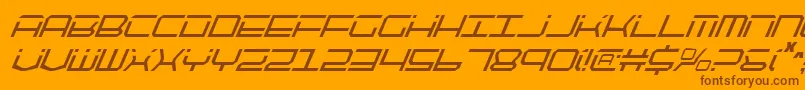 Qtech2ci Font – Brown Fonts on Orange Background