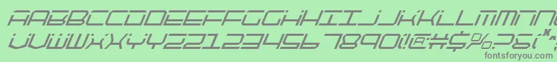 フォントQtech2ci – 緑の背景に灰色の文字