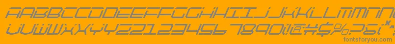 Qtech2ci-Schriftart – Graue Schriften auf orangefarbenem Hintergrund