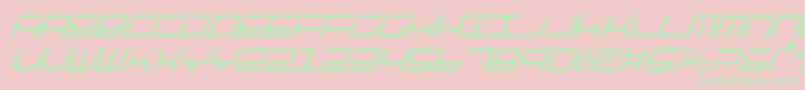 Qtech2ci Font – Green Fonts on Pink Background