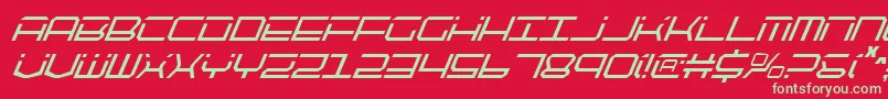 フォントQtech2ci – 赤い背景に緑の文字