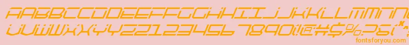 Qtech2ci Font – Orange Fonts on Pink Background