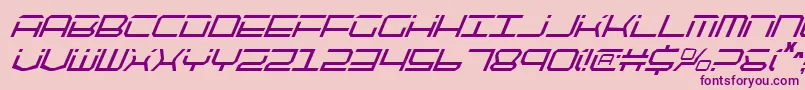 Qtech2ci-Schriftart – Violette Schriften auf rosa Hintergrund