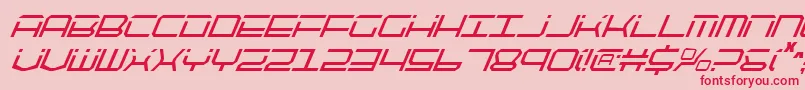 Qtech2ci-Schriftart – Rote Schriften auf rosa Hintergrund