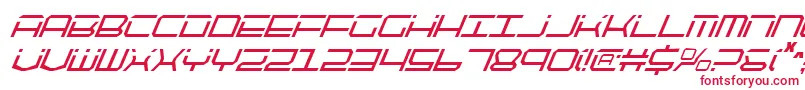 フォントQtech2ci – 白い背景に赤い文字