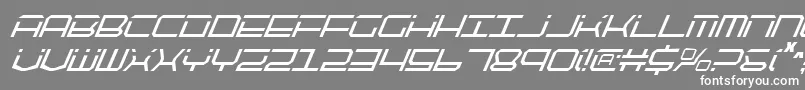 フォントQtech2ci – 灰色の背景に白い文字