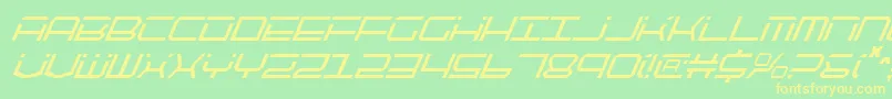 Qtech2ci Font – Yellow Fonts on Green Background