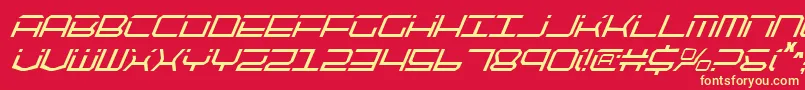 Qtech2ci Font – Yellow Fonts on Red Background