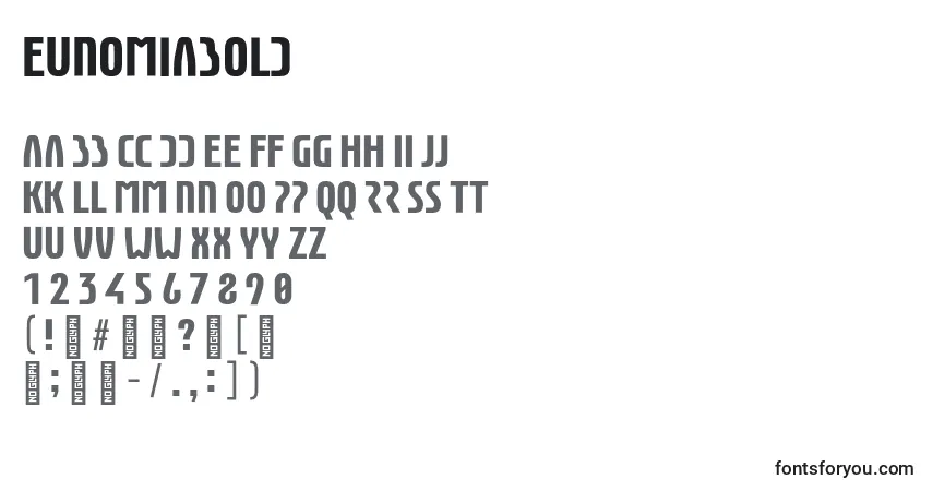 Schriftart EunomiaBold – Alphabet, Zahlen, spezielle Symbole