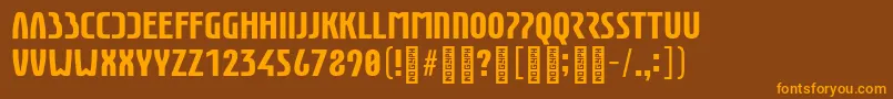 EunomiaBold-Schriftart – Orangefarbene Schriften auf braunem Hintergrund