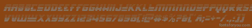 Hongkonghustlegradital-Schriftart – Graue Schriften auf braunem Hintergrund