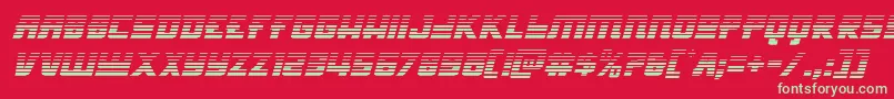 Hongkonghustlegradital-Schriftart – Grüne Schriften auf rotem Hintergrund