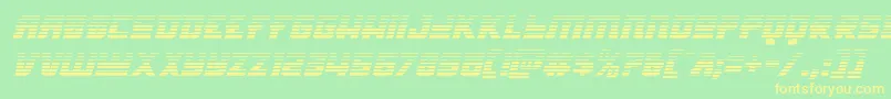 フォントHongkonghustlegradital – 黄色の文字が緑の背景にあります