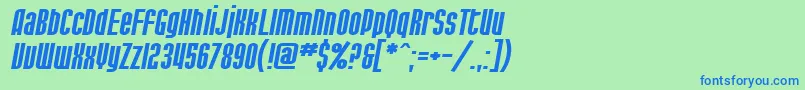 Шрифт SfPortMckenzieExtendedItalic – синие шрифты на зелёном фоне