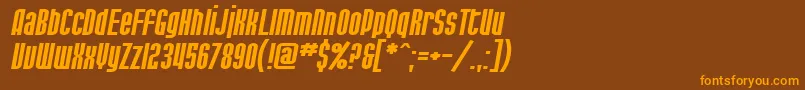 フォントSfPortMckenzieExtendedItalic – オレンジ色の文字が茶色の背景にあります。