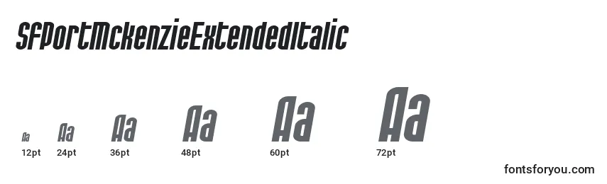 SfPortMckenzieExtendedItalic Font Sizes