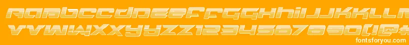 Northstarchromeital-Schriftart – Weiße Schriften auf orangefarbenem Hintergrund