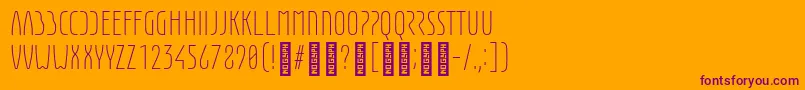 EunomiaLight Font – Purple Fonts on Orange Background