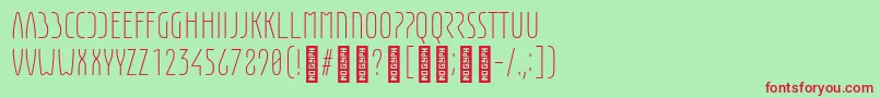 EunomiaLight Font – Red Fonts on Green Background