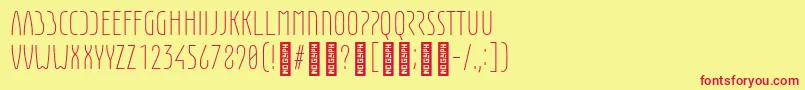 EunomiaLight Font – Red Fonts on Yellow Background