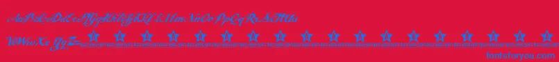 Czcionka Angel ffy – niebieskie czcionki na czerwonym tle