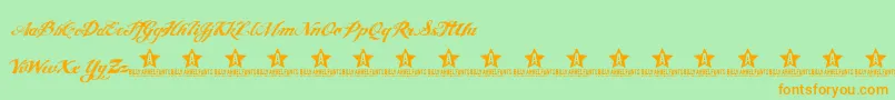 Angel ffy Font – Orange Fonts on Green Background