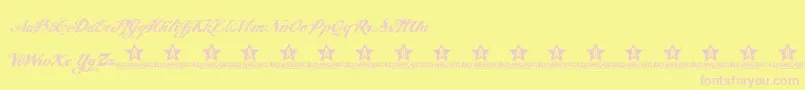 Angel ffy-fontti – vaaleanpunaiset fontit keltaisella taustalla