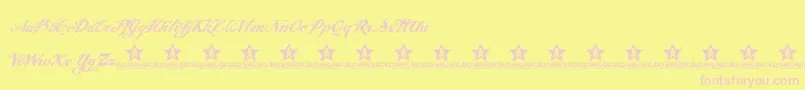 Angel ffy-Schriftart – Rosa Schriften auf gelbem Hintergrund