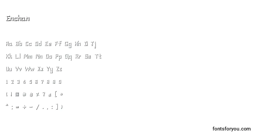Шрифт Enchan – алфавит, цифры, специальные символы