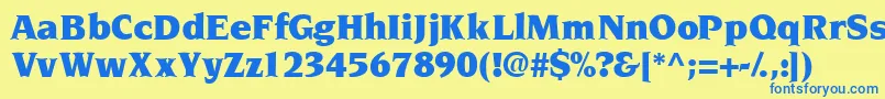 Tridentblackssk Font – Blue Fonts on Yellow Background