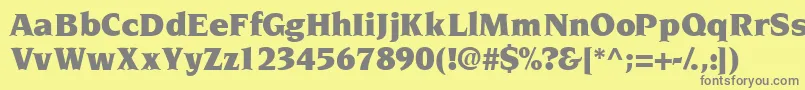 フォントTridentblackssk – 黄色の背景に灰色の文字