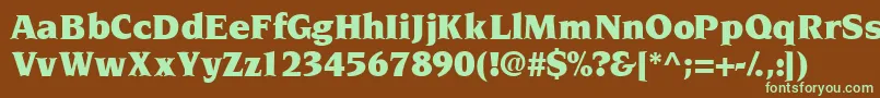 Tridentblackssk Font – Green Fonts on Brown Background