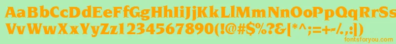 Tridentblackssk Font – Orange Fonts on Green Background