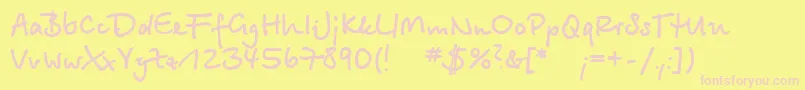 Betinab Font – Pink Fonts on Yellow Background