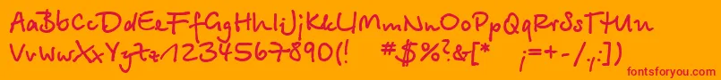 Betinab Font – Red Fonts on Orange Background