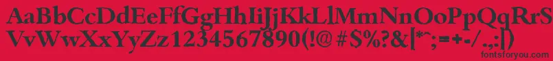 フォントBambergantiqueBold – 赤い背景に黒い文字