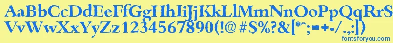 BambergantiqueBold Font – Blue Fonts on Yellow Background