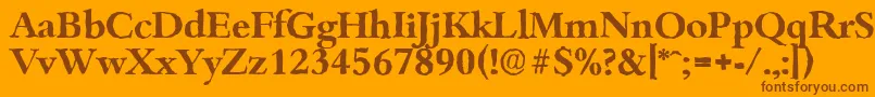 BambergantiqueBold Font – Brown Fonts on Orange Background