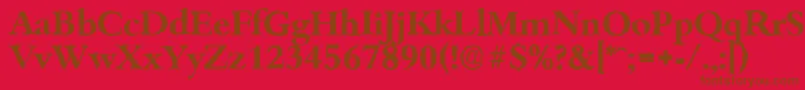 Czcionka BambergantiqueBold – brązowe czcionki na czerwonym tle