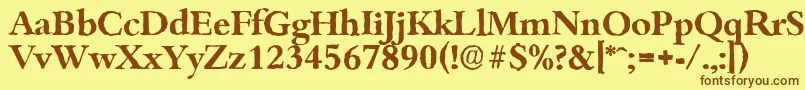 BambergantiqueBold Font – Brown Fonts on Yellow Background