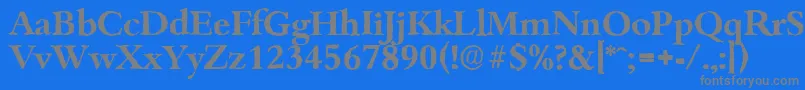 Czcionka BambergantiqueBold – szare czcionki na niebieskim tle