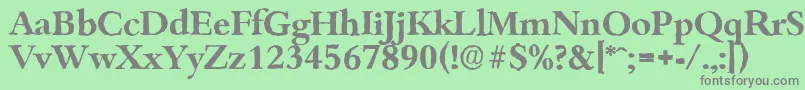 フォントBambergantiqueBold – 緑の背景に灰色の文字