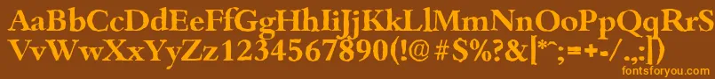 BambergantiqueBold Font – Orange Fonts on Brown Background