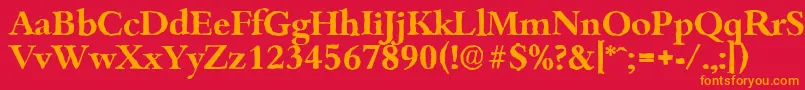 BambergantiqueBold Font – Orange Fonts on Red Background