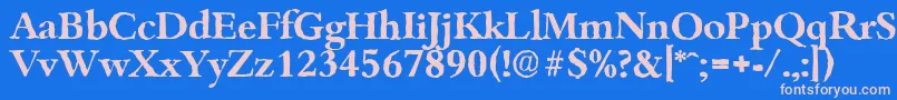 フォントBambergantiqueBold – ピンクの文字、青い背景