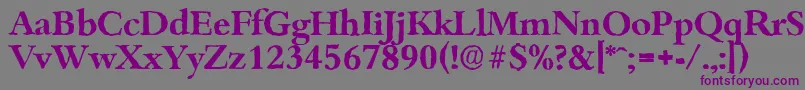 BambergantiqueBold-Schriftart – Violette Schriften auf grauem Hintergrund