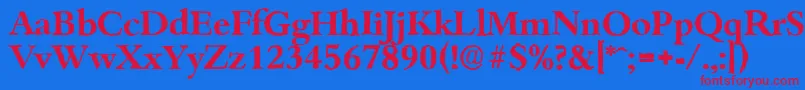 BambergantiqueBold Font – Red Fonts on Blue Background