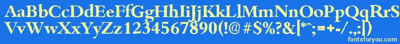 Czcionka BambergantiqueBold – żółte czcionki na niebieskim tle