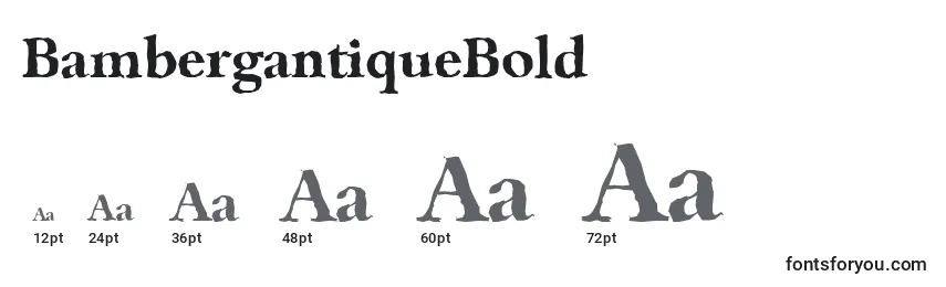 Размеры шрифта BambergantiqueBold